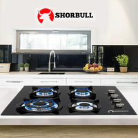 Parrilla 4 quemadores, Panel De Vidrio, 110V, Shorbull